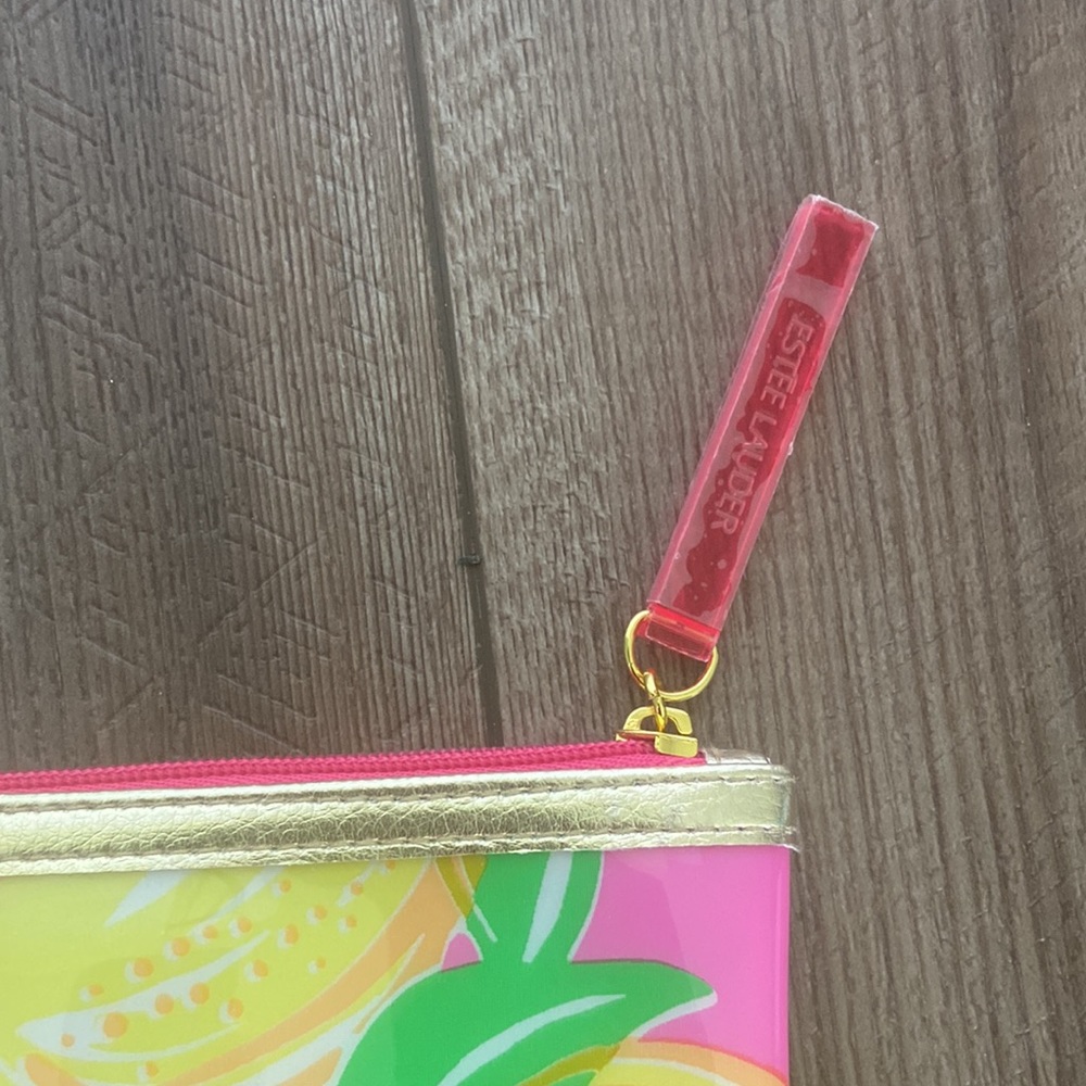 Lilly Pulitzer For Estee Lauder Pink Makeup Zippered Clutch Bag - Picture 3 of 8